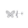Sterling Silver Cubic Zirconia Butterfly Studs