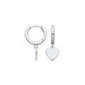 Sterling Silver Heart Hinged Huggies