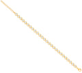 Sterling Silver Yellow Gold Plated Heart Cubic Zirconia Rubover Tennis Bracelet