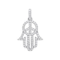 9ct White Gold 0.48ct Diamond Hamsa Pendant