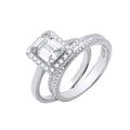 Sterling Silver Solitaire & Half Eternity Bridal Set Ring