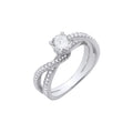Sterling Silver Entwined Split Shank Solitaire Ring