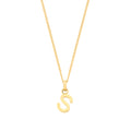 9ct Yellow Gold Small Plain Initial on 18" Curb Chain