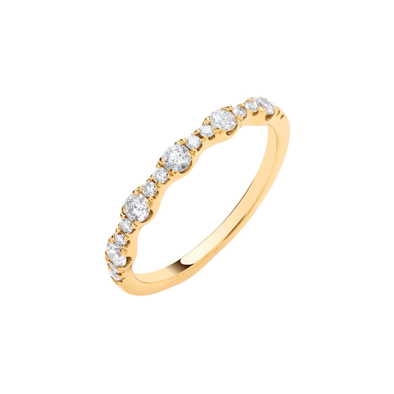 18CT Yellow Gold Half Eternity Ladies Ring 0.40ctw