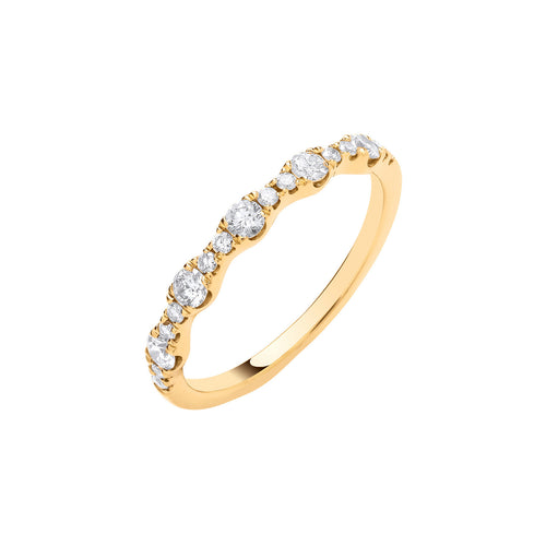 18CT Yellow Gold Half Eternity Ladies Ring 0.40ctw