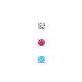 Sterling Silver 2mm Crystal Nose Studs (set of 3)