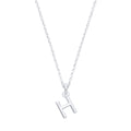 Sterling Silver Small Plain Initial 16" + 1" Necklace