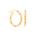 9ct Yellow Gold Twisted Oval Hoop Earrings