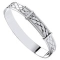 9ct White Gold Diamond Cut Expandable Baby Bangle