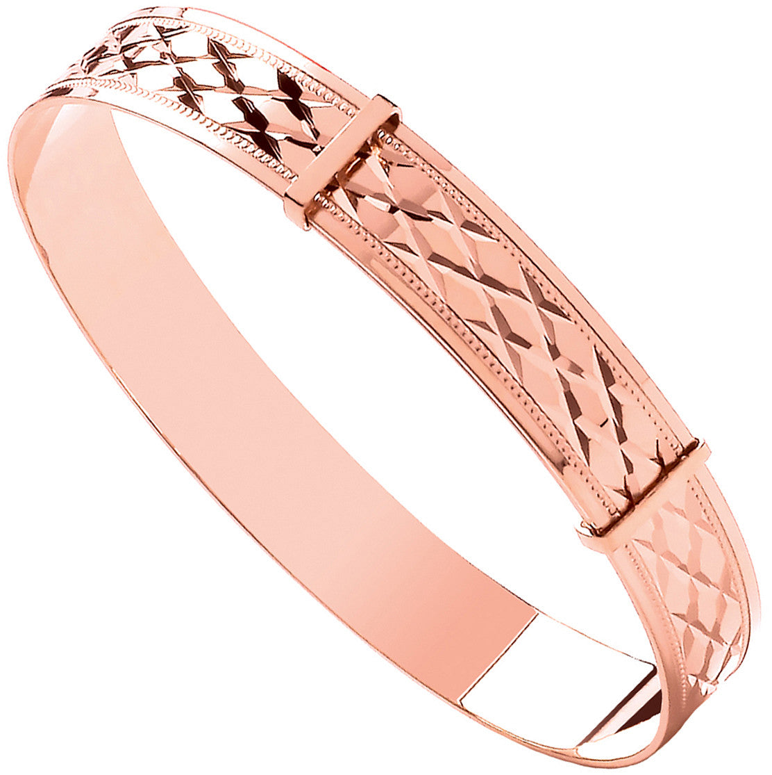 R/G Diamond Cut Expandable Baby Bangle