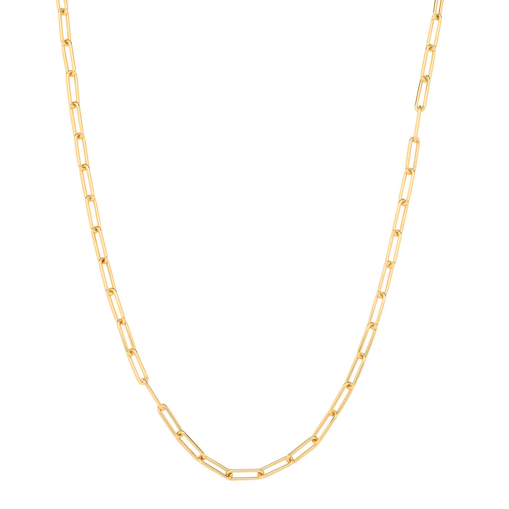 9ct Yellow Gold Paper Clip Hollow 4.6mm Necklace/Bracelet