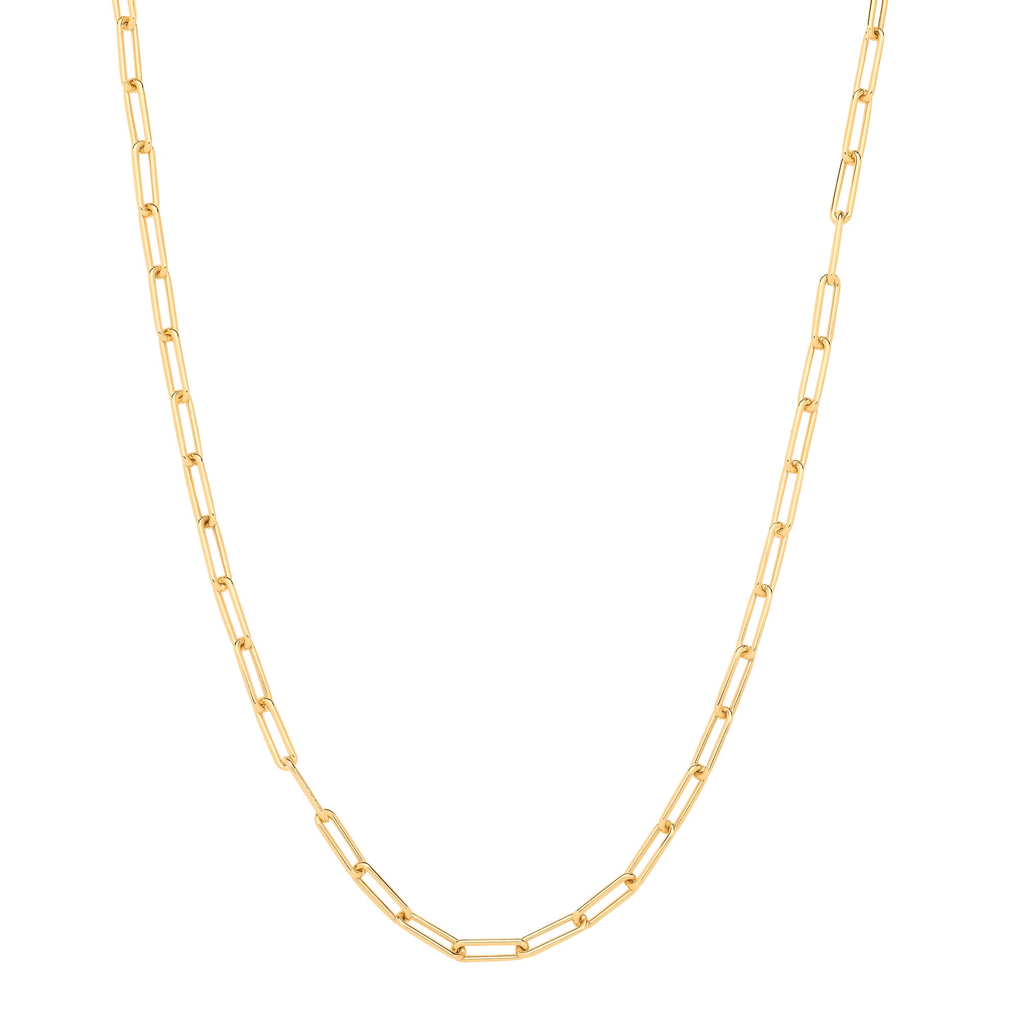 9ct Yellow Gold Paper Clip Hollow 4.6mm Necklace/Bracelet