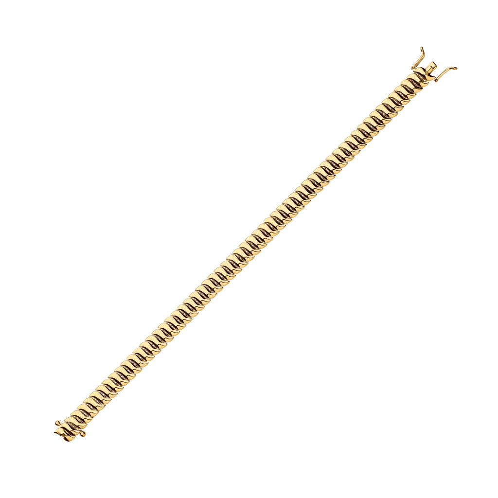 9ct Yellow Gold Ribbed 7mm Omega Snake Necklace/Bracelet