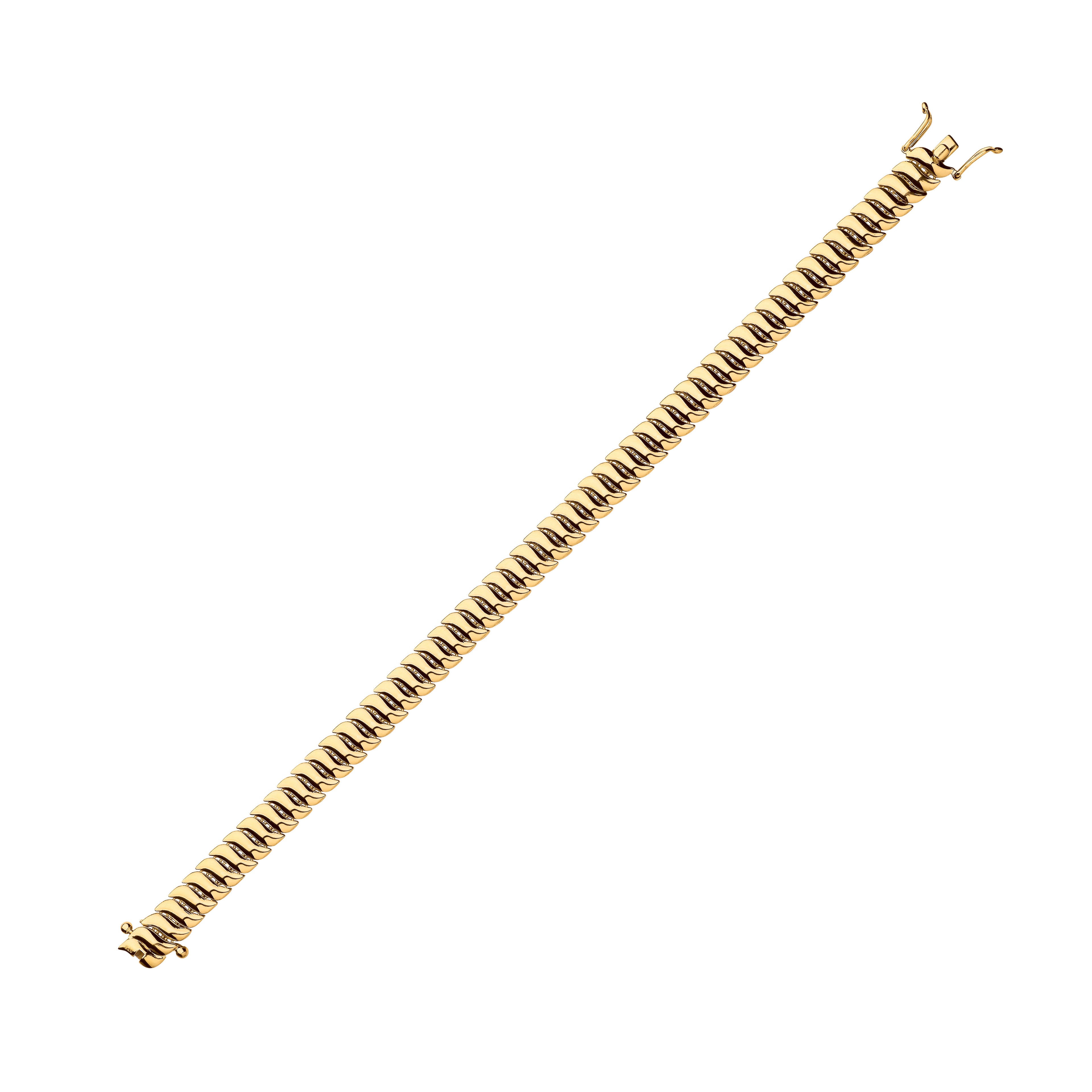 9ct Yellow Gold Ribbed 7mm Omega Snake Necklace/Bracelet