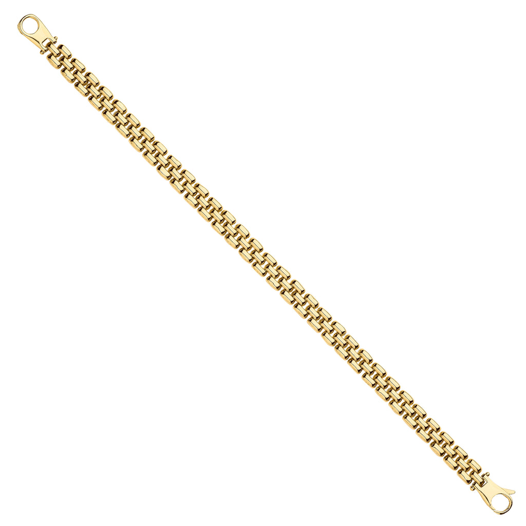 9ct Yellow Gold 6.4mm Panther Link Ladies Bracelet