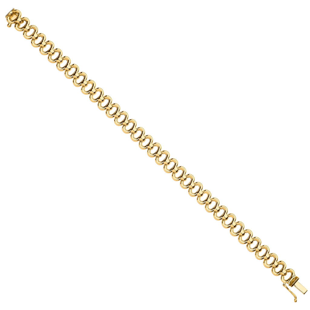 9ct Yellow Gold 8.0mm Fancy Link Ladies Bracelet