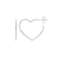 Sterling Silver Heart Hoop Earrings