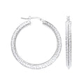 Sterling Silver Greek Key 30mm Hoop Earrings