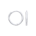 9ct White Gold 10mm Plain Hinged Sleepers