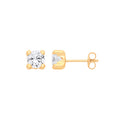9ct Yellow Gold Round 5mm Cubic Zirconia Stud