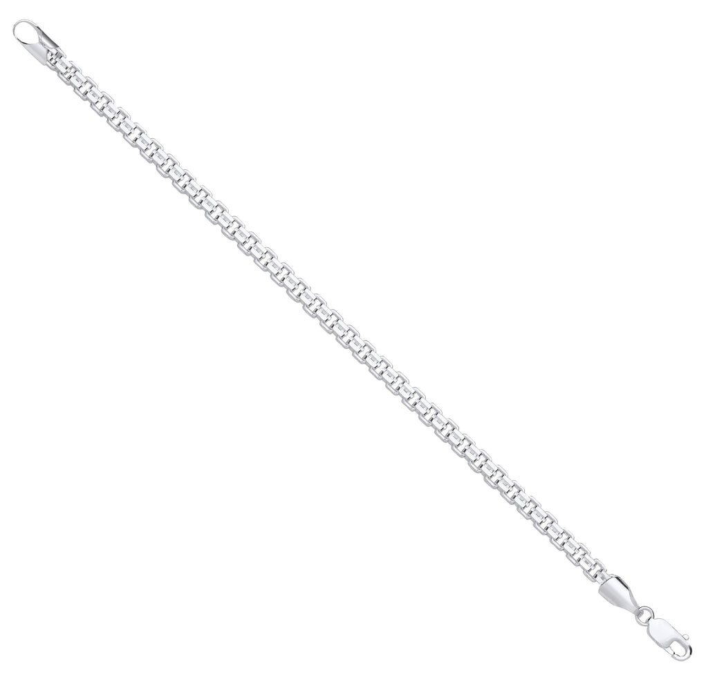Sterling Silver 4.9mm Cage Gents Bracelet