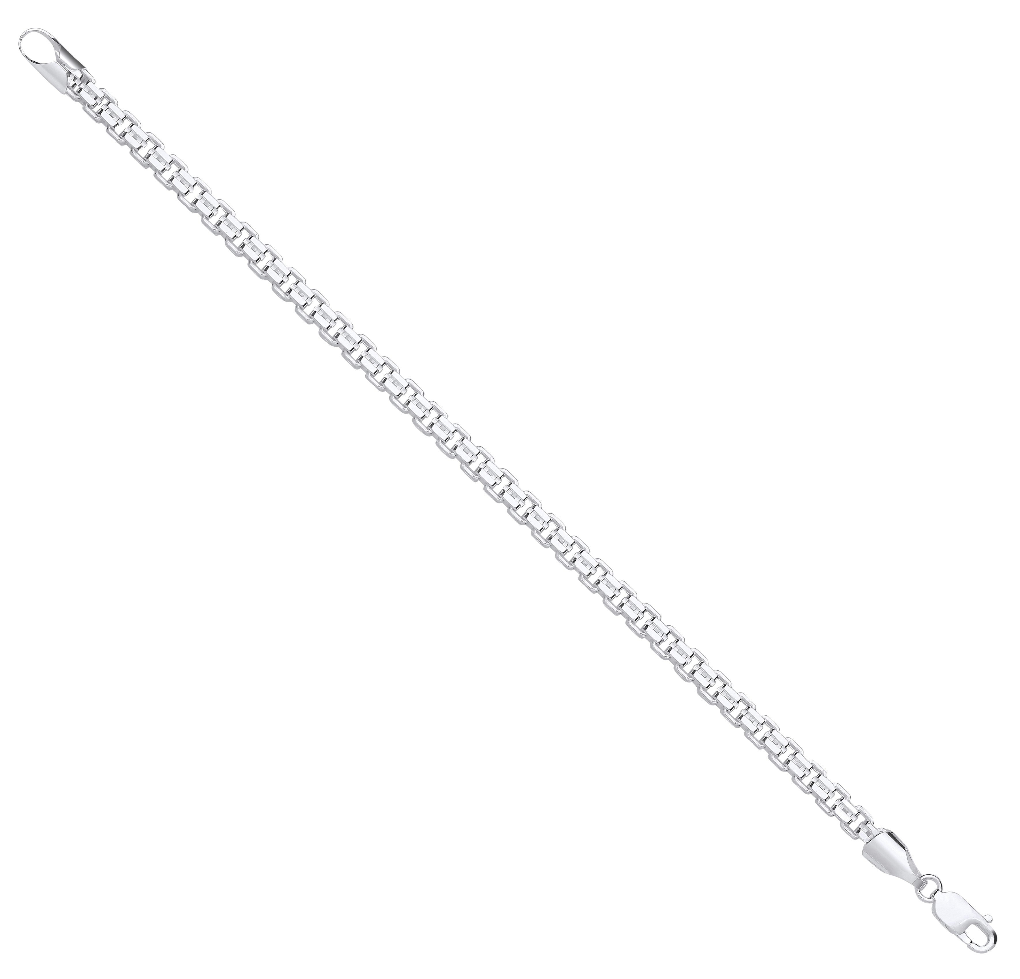 Sterling Silver 4.9mm Cage Gents Bracelet