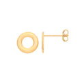 9ct Yellow Gold 9mm Plain Circle Studs