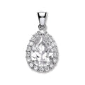Sterling Silver Pear Shape Cubic Zirconia Pendant