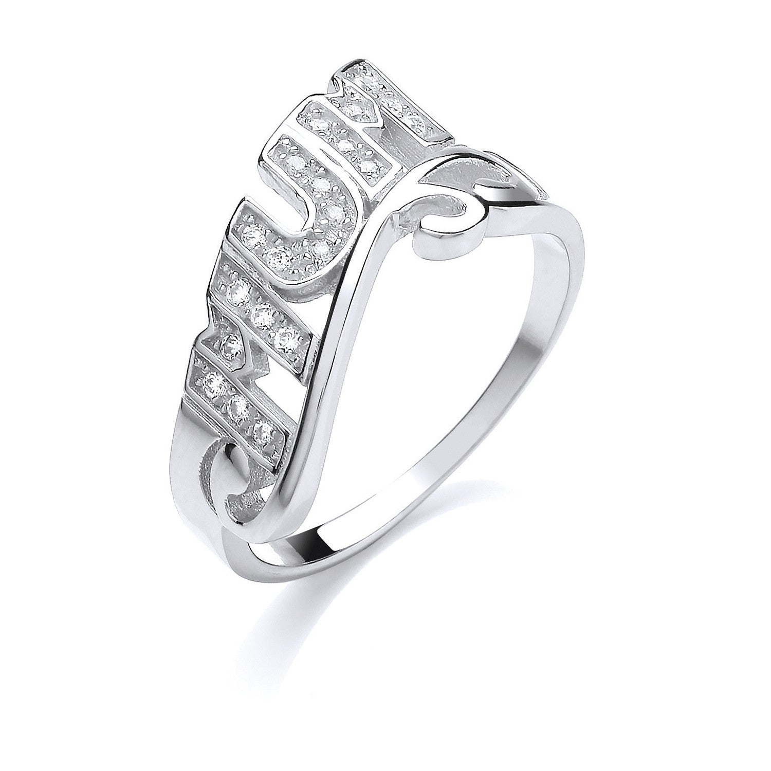 Sterling Silver Mum Cubic Zirconia Ring