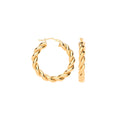 9ct Yellow Gold 30mm Big Twist Hollow Hoops