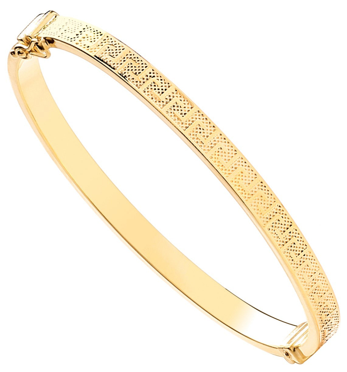 9ct Yellow Gold Greek Key Ladies 5.0mm Bangle