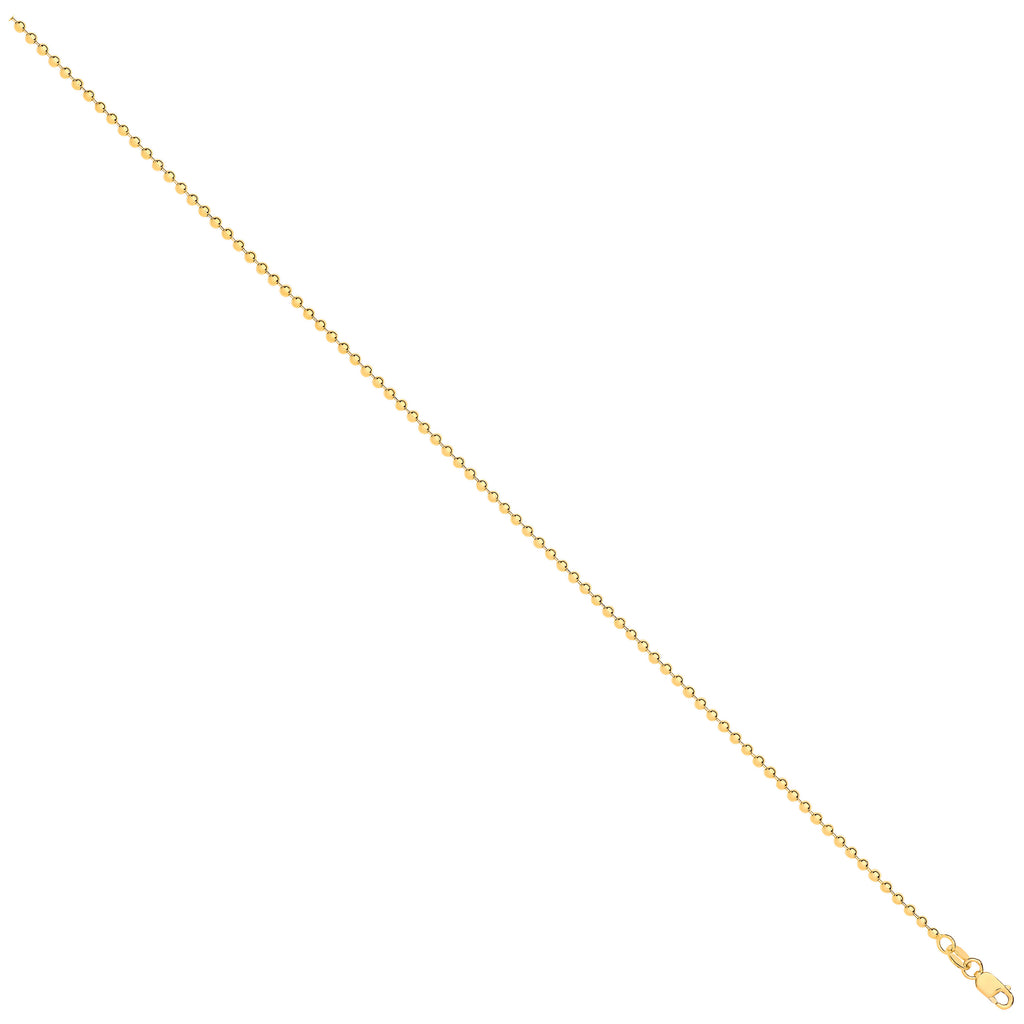 9ct Yellow Gold 2.0mm Beads Chain