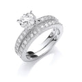 Sterling Silver Bridal Set Cubic Zirconia Ring