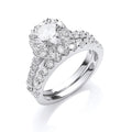 Sterling Silver Bridal Set Cubic Zirconia Ring