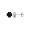Sterling Silver Black Enamel Four Leaf Clover Studs