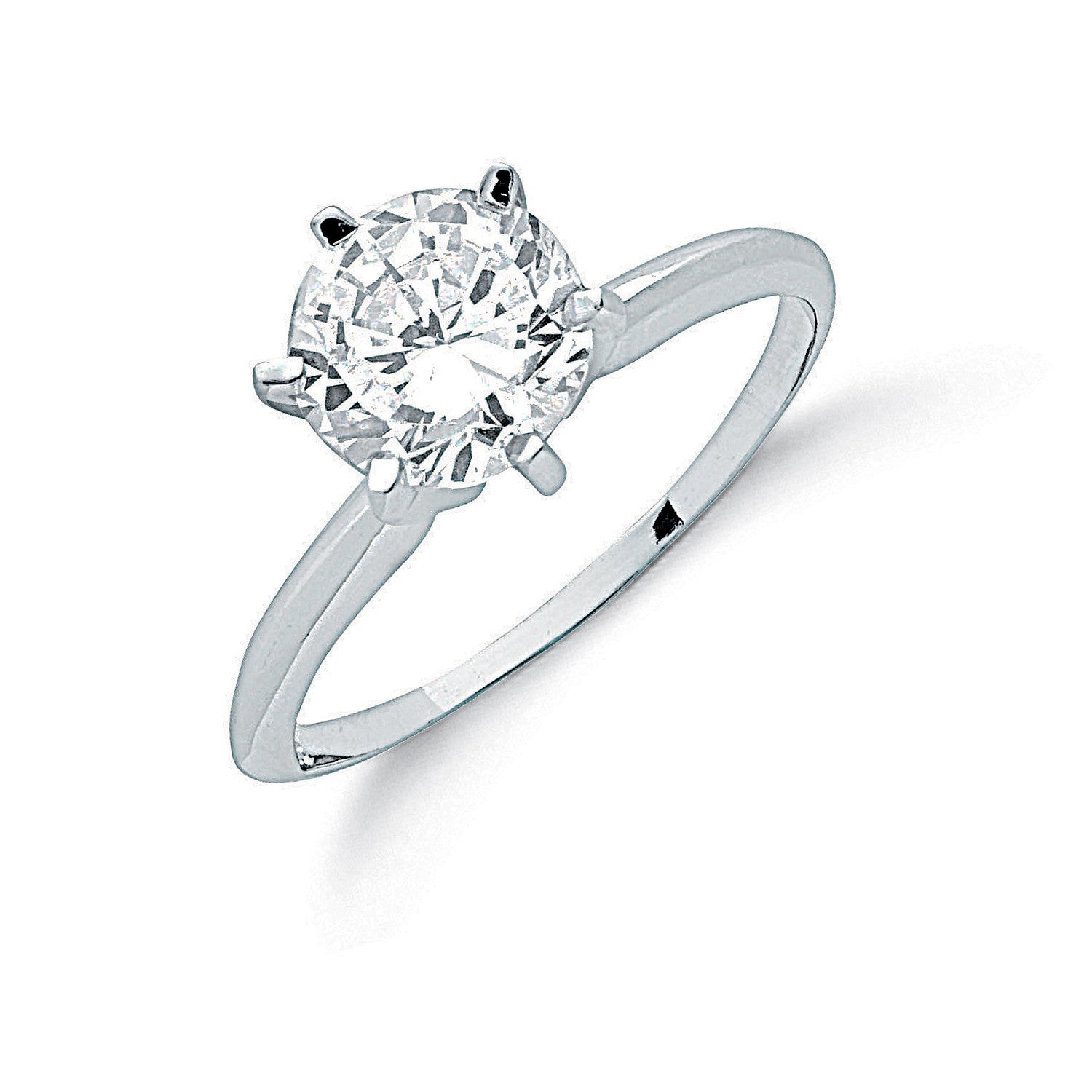Sterling Silver Claw Set Cubic Zirconia Solitaire Ring