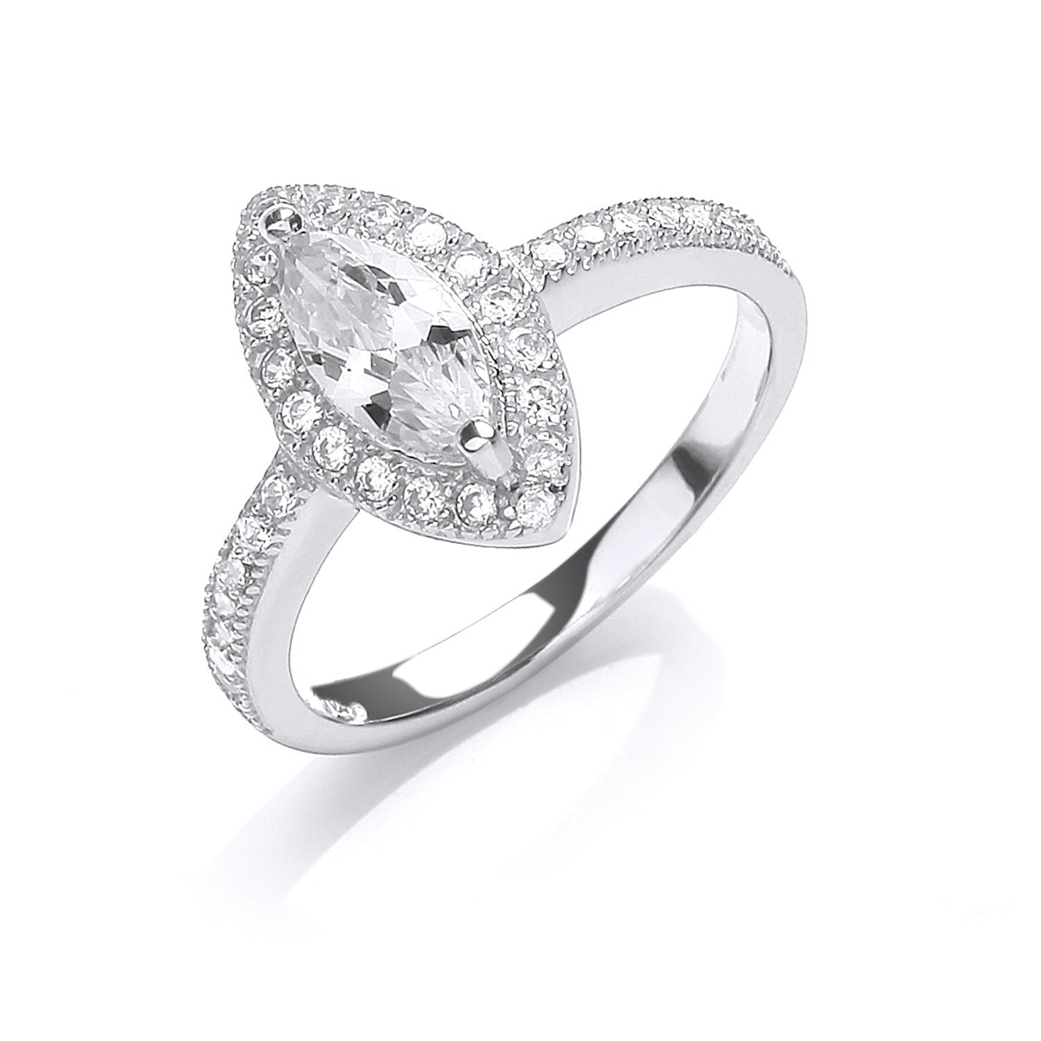 Sterling Silver Set Cubic Zirconia Ring