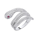 Sterling Silver Cubic Zirconia Snake Ring