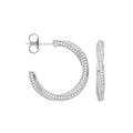 Sterling Silver Cubic Zirconia Twist Hoop Earrings