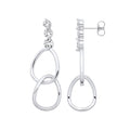 Sterling Silver Interlocked Teardrop Cubic Zirconia Earrings