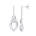 Sterling Silver Graduated Oval Cubic Zirconia Drop Earrings