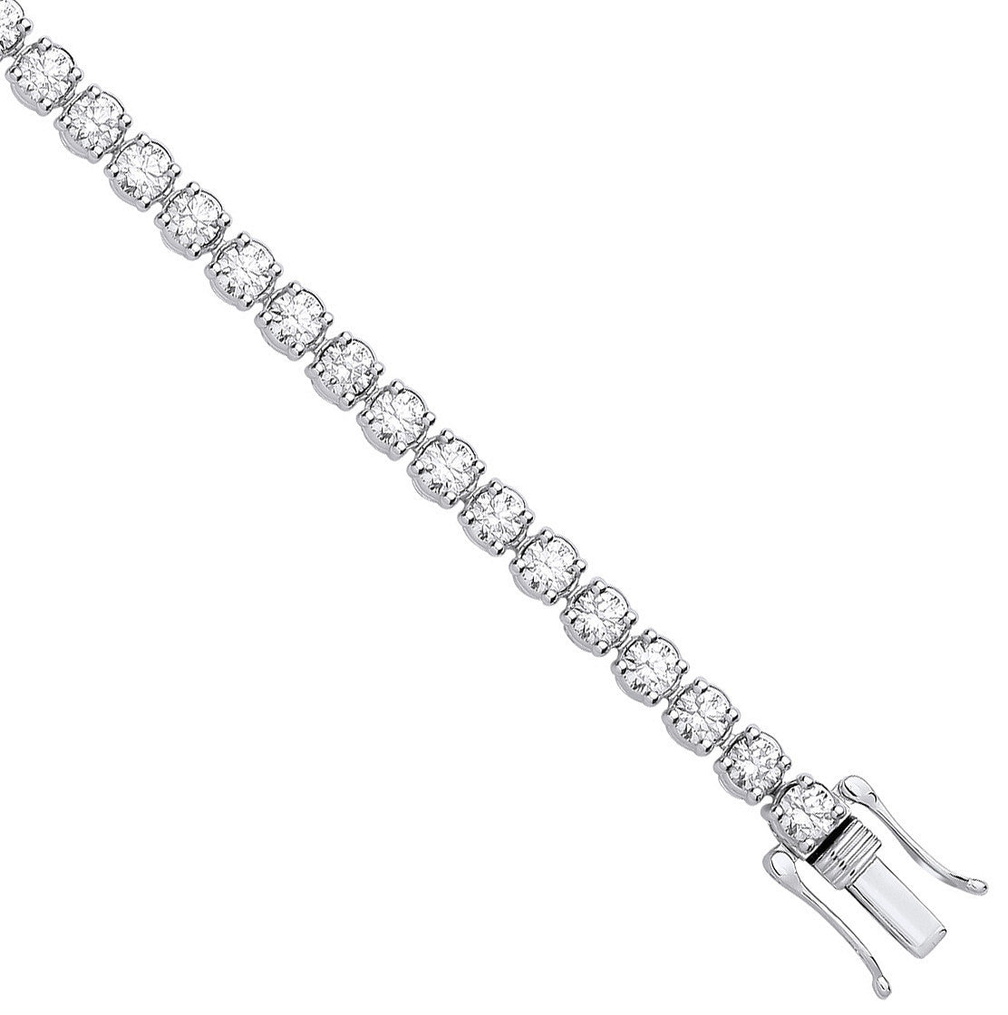 9ct White Gold 3.00ctw Lab Grown Diamond Tennis Bracelet WGI Certified