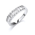 Sterling Silver 10 Baguettes Cubic Zirconia Half Eternity Ring