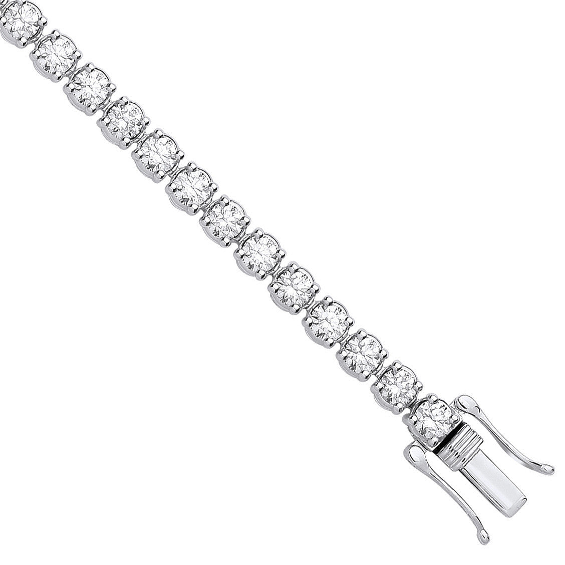 9ct White Gold 5.00ctw Lab Grown Diamond Tennis Bracelet WGI Certified