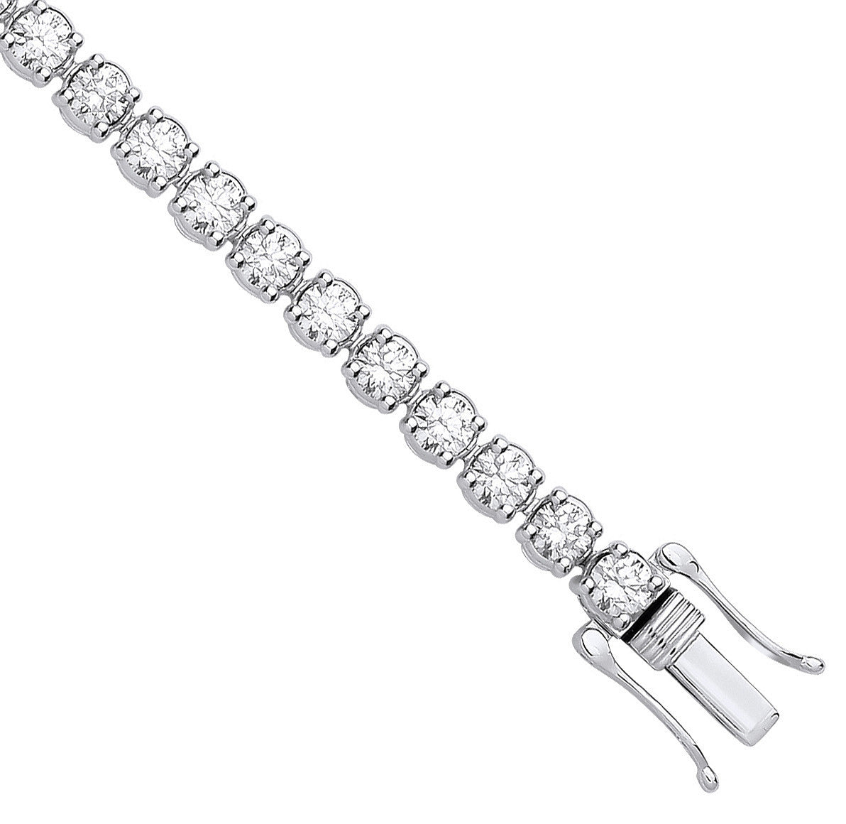 9ct White Gold 7.00ctw Lab Grown Diamond Tennis Bracelet WGI Certified