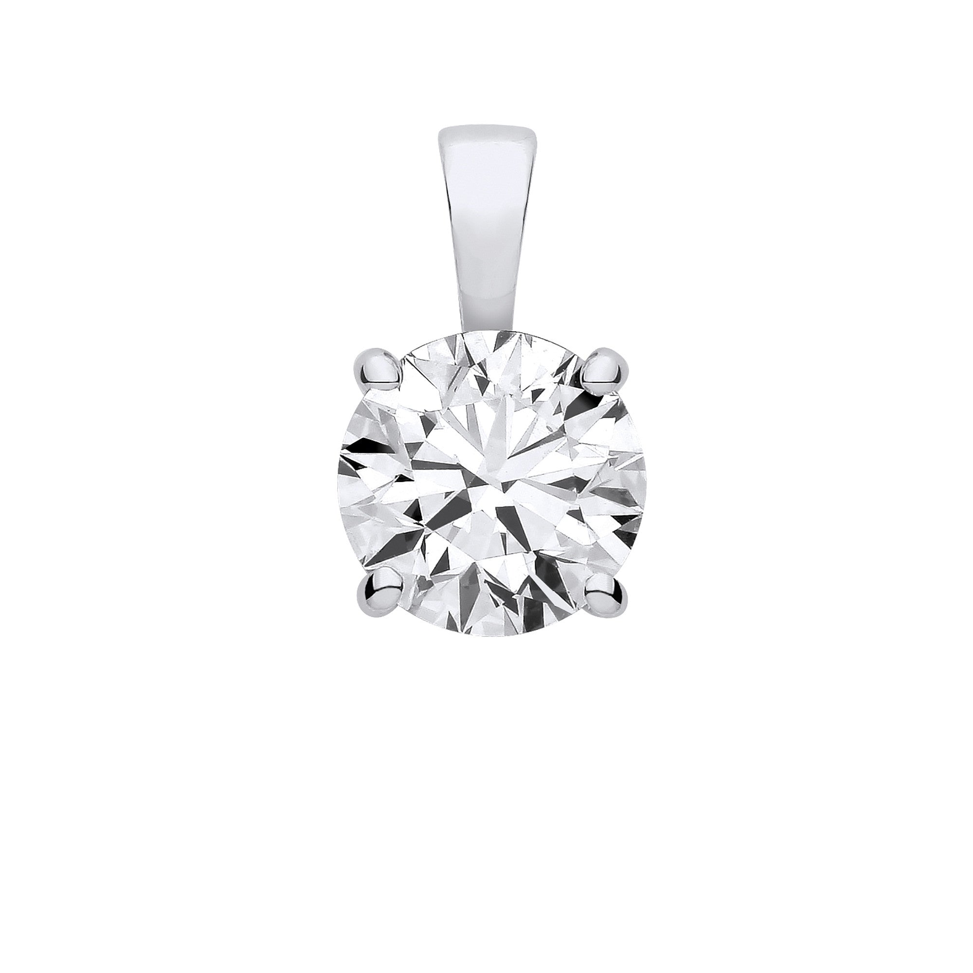 18ct White Gold 3.00ctw Lab Grown Diamond Pendant IGI Certified