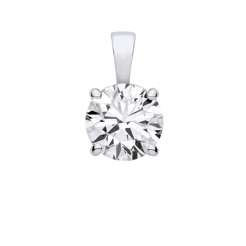 18ct White Gold 3.00ctw Lab Grown Diamond Pendant IGI Certified