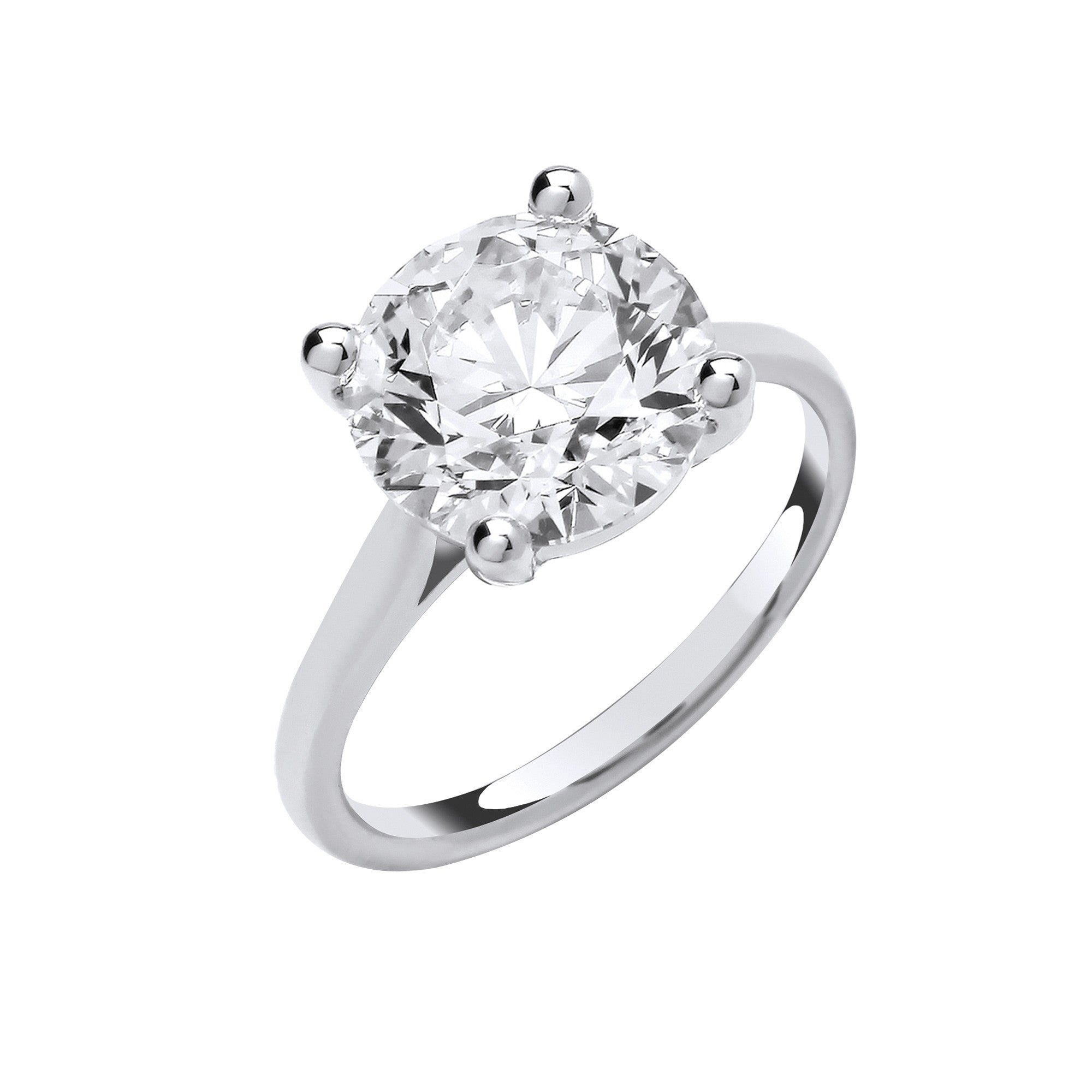18ct White Gold 4.00ctw Solitaire Lab Grown Diamond Ring IGI Certified