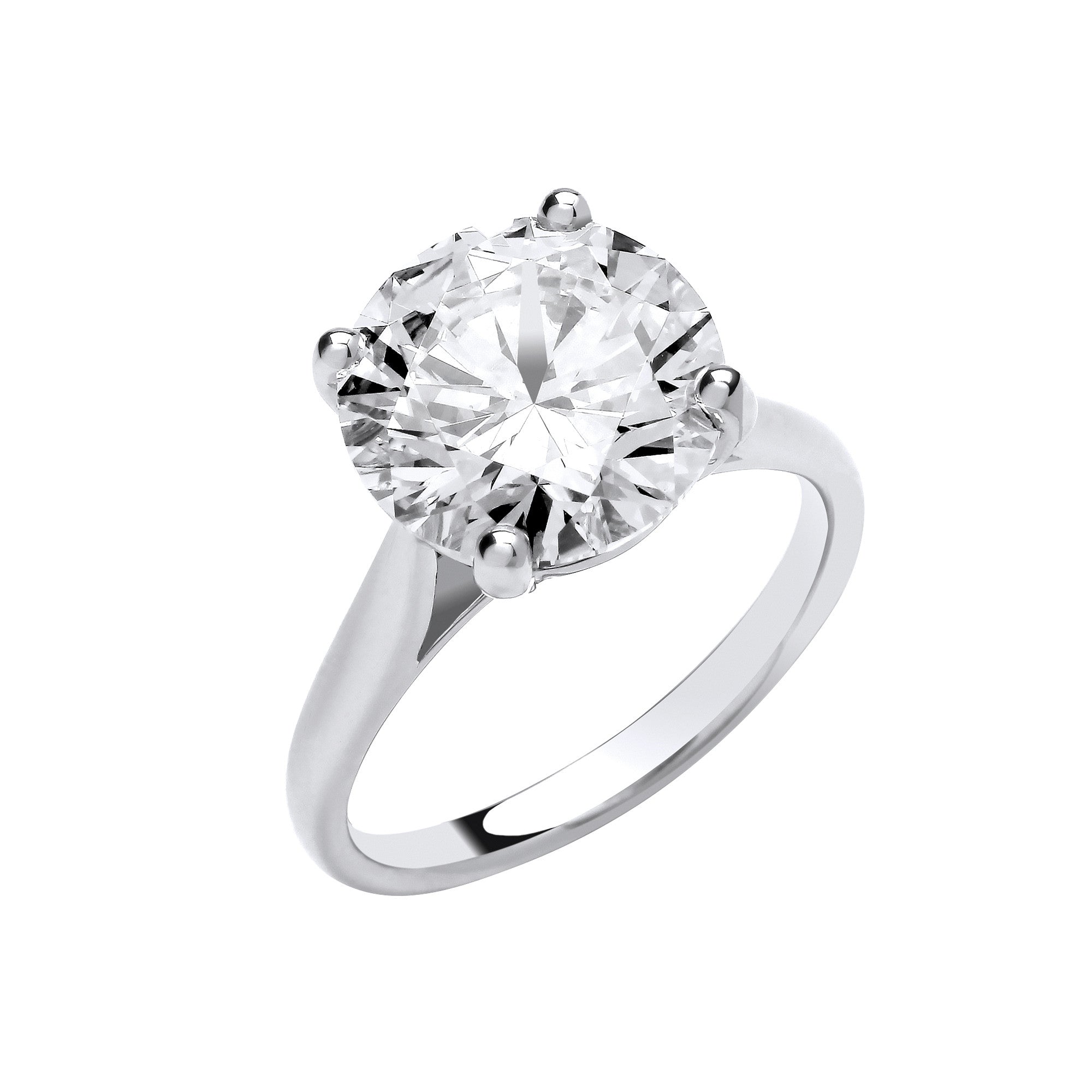18ct White Gold 5.00ctw Solitaire Lab Grown Diamond Ring IGI Certified