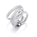 Sterling Silver Micro-Pave Multi Band Cubic Zirconia Ring